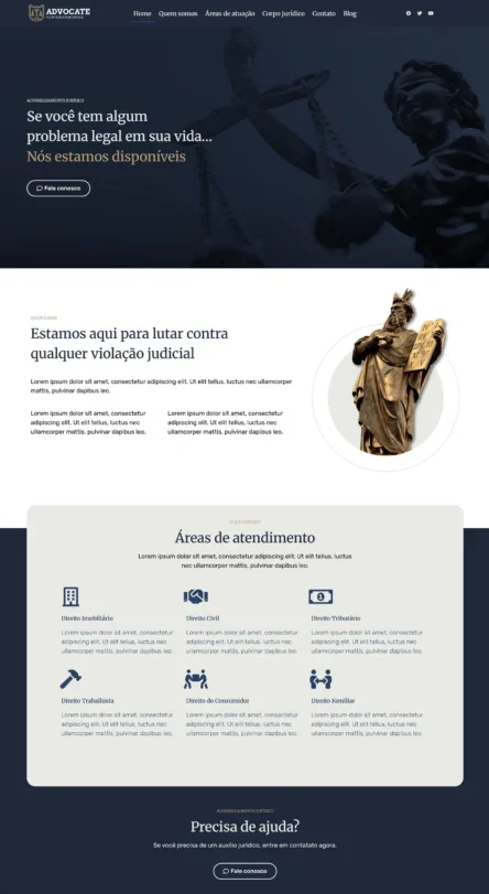 print da tela do site Advocate